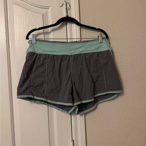 Women's Lululemon Gray and Mint Shorts